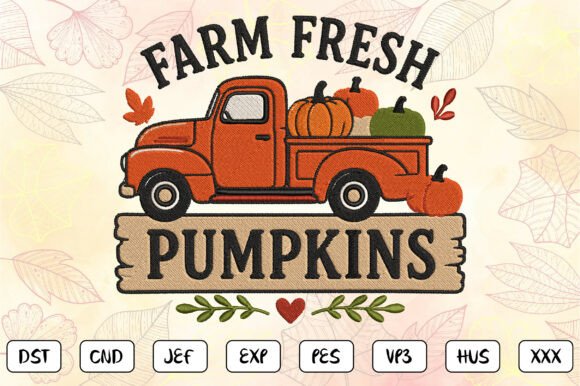 Farm Fresh Pumpkins Embroidery for Seasonal Product Lines