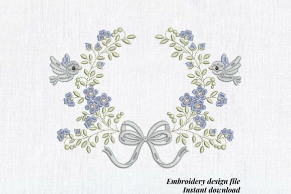 Floral Bird Wreath Wedding Flower Frame