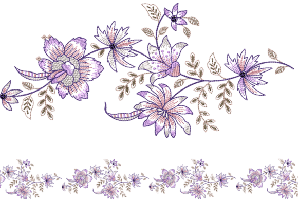 Floral Embroidery Border Design: A Designer's Review for Boutique Sweatshirts