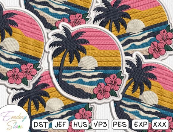 Sunset Tropical Beach Embroidery Patch: A Designer's Review